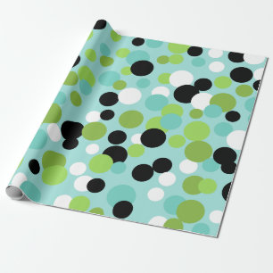 Cadeau Papier d'emballage à pois festifs rétro