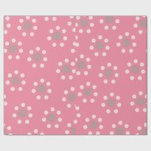 Papier d'emballage à pois fleurs roses