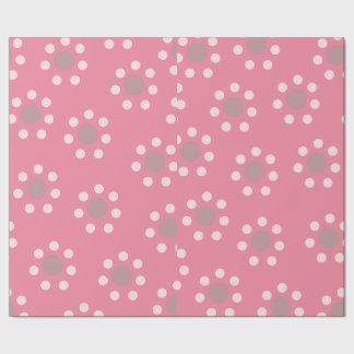 Cadeau Papier d'emballage à pois fleurs roses