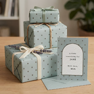Cadeau Papier d'emballage à pois texturé bleu sauge