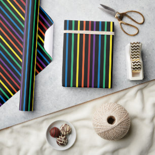 Cadeau Papier d'emballage à rayures arc-en-ciel Pride