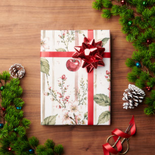Cadeau Papier d'emballage à rayures Cerise Rouge pour Ell