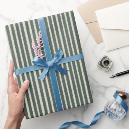 Cadeau Papier d'emballage à rayures vert foncé (Cadeaux)