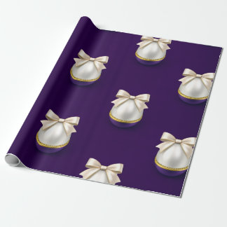 Cadeau Papier d'emballage à ruban de luxe perle violet ro