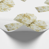 Cadeau Papier d'emballage à rubans dorés et blancs (Coin)