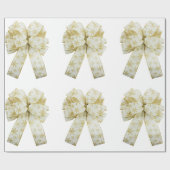 Cadeau Papier d'emballage à rubans dorés et blancs (Plat)