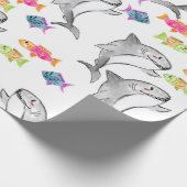 Cadeau Papier d'emballage à thème pour enfants de requins (Coin)