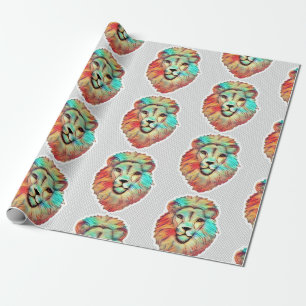 Cadeau Papier d'emballage à visage de lion