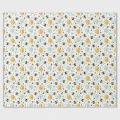 Cadeau Papier d'emballage Abeilles au miel floral (Plat)