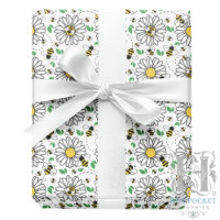 Papier d'emballage Abeilles et Pâquerettes