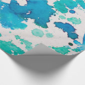 Cadeau papier d'emballage abstrait bleu vert (Coin)