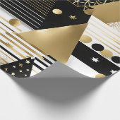 Cadeau papier d'emballage abstrait en or et en triangles  (Coin)