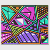 Cadeau papier d'emballage abstrait néon (Plat)