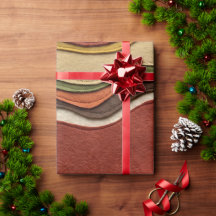Papier d'emballage Abstrait Orange Olive Canyon
