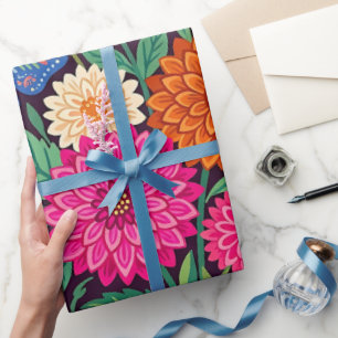 Cadeau Papier d'emballage abstrait papillons Dahlia