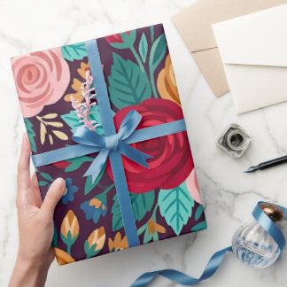 Cadeau Papier d'emballage abstrait papillons roses coloré
