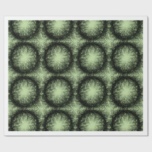 Cadeau Papier d'emballage abstrait vert foncé à motif rad