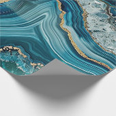 Cadeau Papier d'emballage Agate Sarcelle (Coin)
