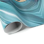 Cadeau Papier d'emballage Agate Sarcelle (Coin rond)