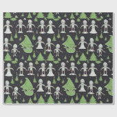 Cadeau papier d'emballage Alien Noël (Plat)