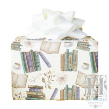 Papier d'emballage Amoureux des livres en blanc