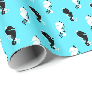Cadeau Papier d'emballage amusant à motif d'hippocampe