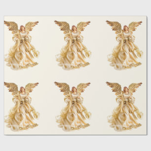 Cadeau Papier d'emballage Ange Doré
