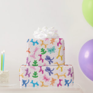 Cadeau Papier d'emballage Animaux en Ballon Colorés