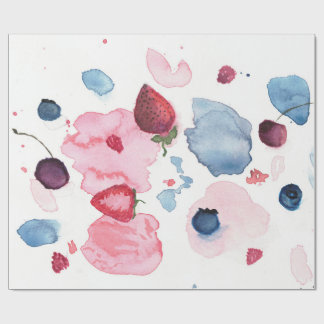 Cadeau Papier d'emballage aquarelle de fruits