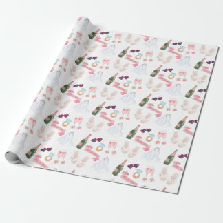 Cadeau Papier d'emballage aquarelle de mariage