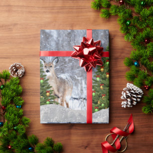 Cadeau Papier d'emballage Arbre de Noël et Cerf de la For