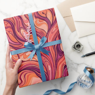 Cadeau Papier d'emballage Arbre de Vie Abstrait Coucher d