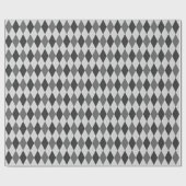 Cadeau Papier d'emballage Argyle tons gris larges (Plat)
