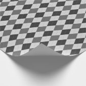 Cadeau Papier d'emballage Argyle tons gris larges (Coin)