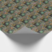 Cadeau papier d'emballage art déco paon (Coin)