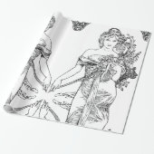 Cadeau Papier d'emballage Art nouveau Alphonse Mucha (Déroulé)