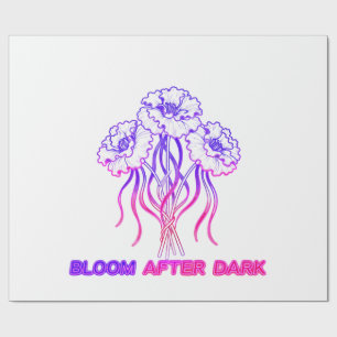 Cadeau Papier d'emballage artistique - Fleurs rose néon