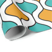 Cadeau Papier d'emballage atomique rétro moderne du milie (Coin rond)