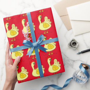 Cadeau Papier d'emballage au carrelage de poulet du pays