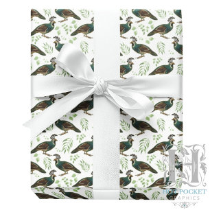 Cadeau Papier d'emballage aux cailles