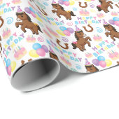 Cadeau Papier d'emballage aux chevaux (Coin rond)