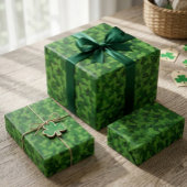 Cadeau Papier d'emballage aux feuilles de fraisier vertes