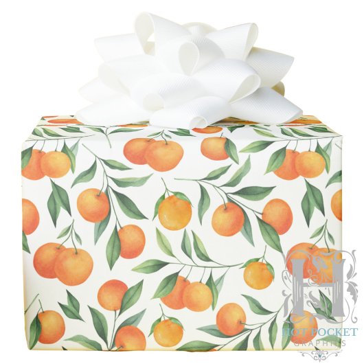 Cadeau Papier d'emballage aux oranges