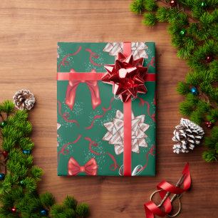 Cadeau Papier d'emballage aux rubans de Noël