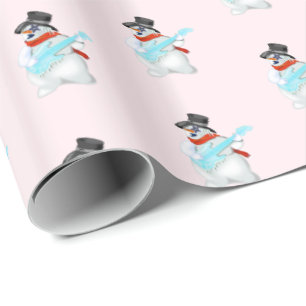 Cadeau Papier d'emballage avec Bonhomme de Neige Rock