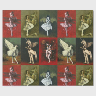Cadeau Papier d'emballage avec des diablotins de danse vi