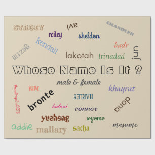 Cadeau Papier d'emballage avec des noms unisexes par