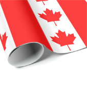 Cadeau Papier d'emballage avec Drapeau du Canada (Coin rond)