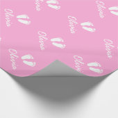 Cadeau Papier d'emballage avec empreintes de pieds de béb (Coin)