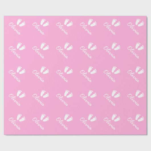 Cadeau Papier d'emballage avec empreintes de pieds de béb (Plat)